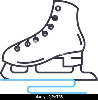 skating line icon, outline symbol, vector illustration, concept sign Stock Vector