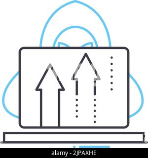 growth hacking line icon, outline symbol, vector illustration, concept sign Stock Vector