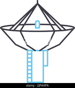 satellite dish line icon, outline symbol, vector illustration, concept sign Stock Vector