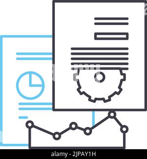 report customization line icon, outline symbol, vector illustration, concept sign Stock Vector