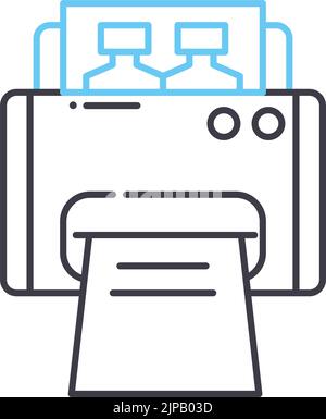 inkjet printer line icon, outline symbol, vector illustration, concept sign Stock Vector