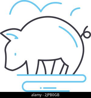 pig line icon, outline symbol, vector illustration, concept sign Stock Vector