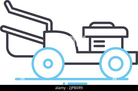 mower line icon, outline symbol, vector illustration, concept sign Stock Vector