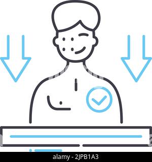 recognition line icon, outline symbol, vector illustration, concept sign Stock Vector