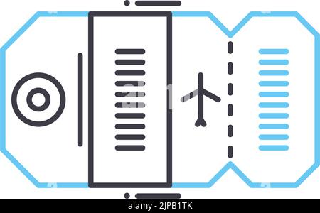 ticket card line icon, outline symbol, vector illustration, concept sign Stock Vector