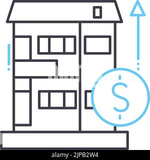 housing payments line icon, outline symbol, vector illustration, concept sign Stock Vector