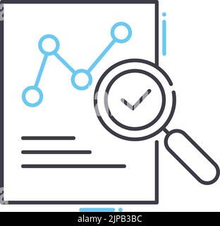 reporting line icon, outline symbol, vector illustration, concept sign Stock Vector