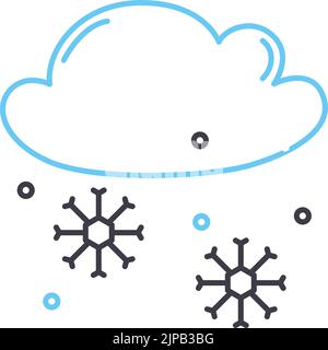 snowing line icon, outline symbol, vector illustration, concept sign Stock Vector