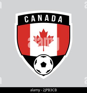 Illustration of Canada Shield Team Badge for Football Tournament Stock Vector