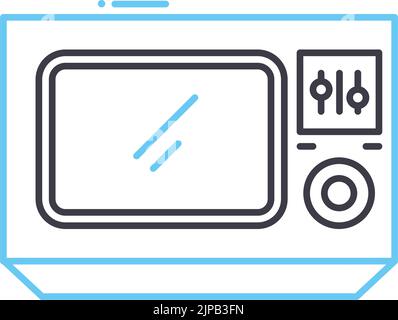old television line icon, outline symbol, vector illustration, concept sign Stock Vector