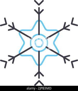 snowflakes line icon, outline symbol, vector illustration, concept sign Stock Vector