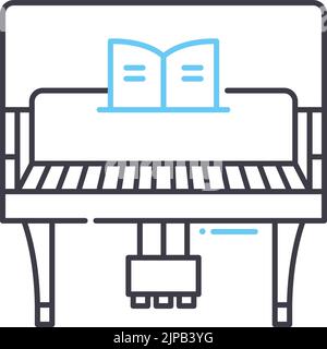 piano line icon, outline symbol, vector illustration, concept sign Stock Vector