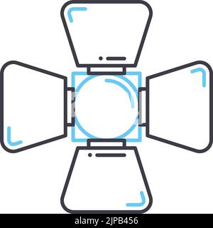 searchlight line icon, outline symbol, vector illustration, concept sign Stock Vector