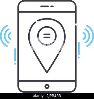 narthward line icon, outline symbol, vector illustration, concept sign Stock Vector