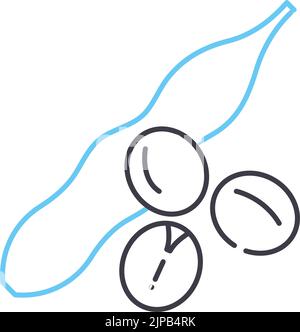 soybean line icon, outline symbol, vector illustration, concept sign Stock Vector