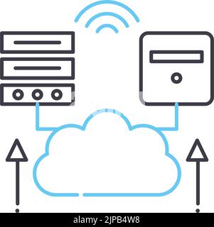 load balancing line icon, outline symbol, vector illustration, concept sign Stock Vector