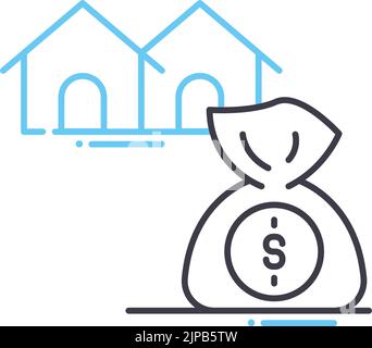 home loan line icon, outline symbol, vector illustration, concept sign Stock Vector