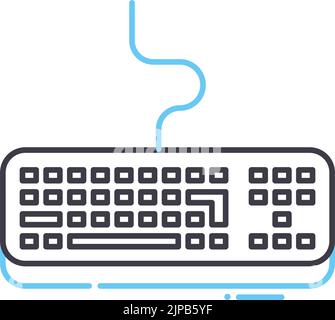 keyboard line icon, outline symbol, vector illustration, concept sign Stock Vector