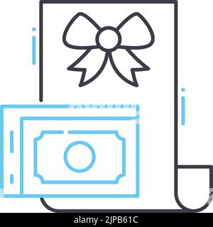 grant line icon, outline symbol, vector illustration, concept sign Stock Vector