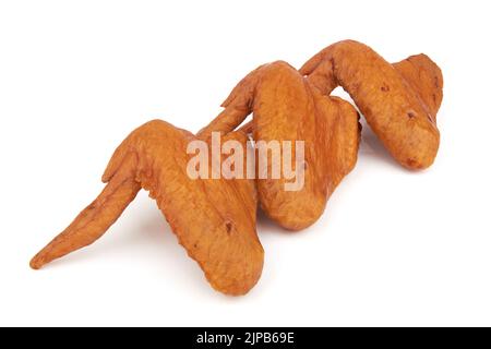 Smoked chicken wings isolated on a white background Stock Photo