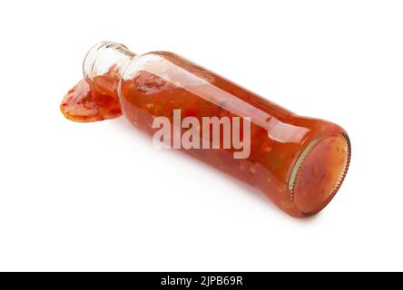 Bottle of tomato sauce isolated on a white background Stock Photo