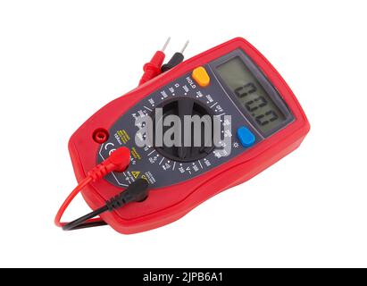 Digital multimeter isolated on a white background Stock Photo