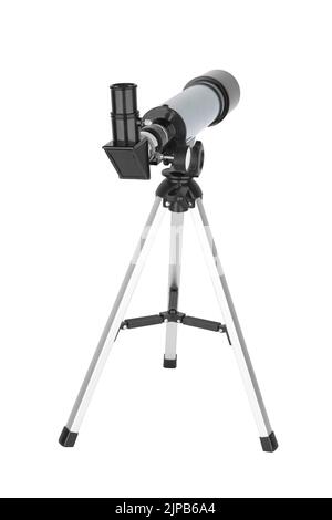 Modern telescope isolated on a white background Stock Photo