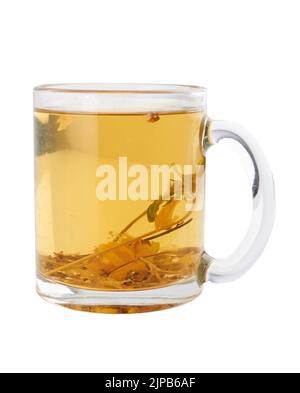 Herbal tea in cup on white background Stock Photo