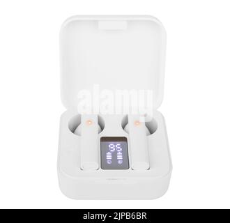 Wireless headphones isolated on a white background Stock Photo