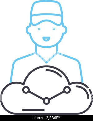 network administration line icon, outline symbol, vector illustration, concept sign Stock Vector