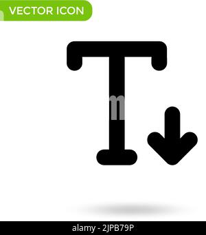 text resize icon letter t. minimal and creative icon isolated on white background. vector illustration symbol mark. Stock Vector