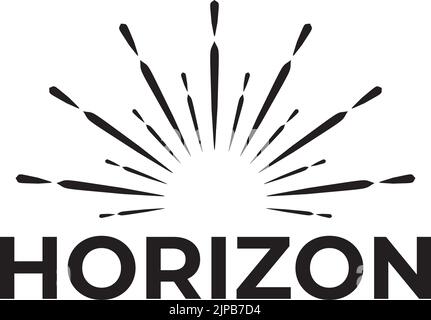 Horizon sun burst icon vector logo design Stock Vector