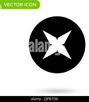 ninja star icon. minimal and creative icon isolated on white background. vector illustration symbol mark. Stock Vector