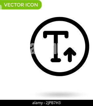 text resize icon letter t. minimal and creative icon isolated on white background. vector illustration symbol mark. Stock Vector