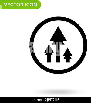 three arrow top icon. minimal and creative icon isolated on white background. vector illustration symbol mark. Stock Vector