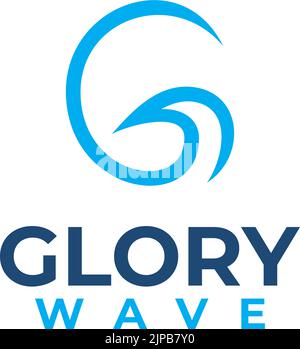 G letter for glory wave icon vector logo design Stock Vector