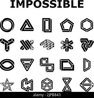 impossible geometric shape icons set vector Stock Vector Image & Art ...