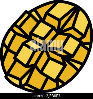 slice mango cube color icon vector illustration Stock Vector