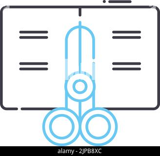 scissor line icon, outline symbol, vector illustration, concept sign Stock Vector