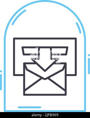 mailbox line icon, outline symbol, vector illustration, concept sign Stock Vector