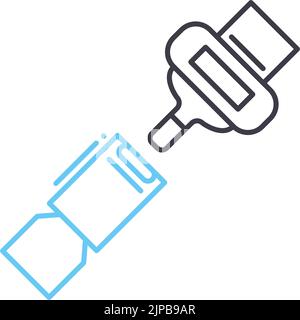 safety belts line icon, outline symbol, vector illustration, concept sign Stock Vector