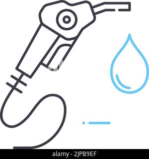 fuel nozzle line icon, outline symbol, vector illustration, concept sign Stock Vector