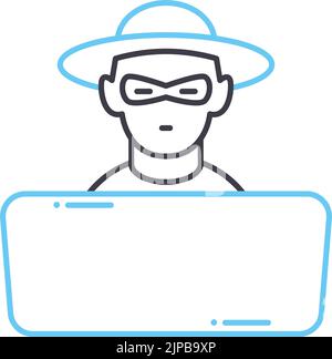 spyware line icon, outline symbol, vector illustration, concept sign Stock Vector