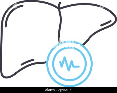 Hepatic line icon, concept sign, outline vector illustration, linear ...