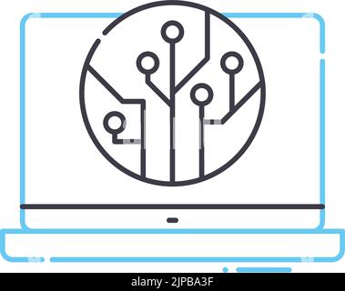 information technology line icon, outline symbol, vector illustration, concept sign Stock Vector