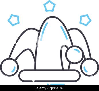 jester hat line icon, outline symbol, vector illustration, concept sign Stock Vector