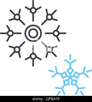 snowflake line icon, outline symbol, vector illustration, concept sign Stock Vector