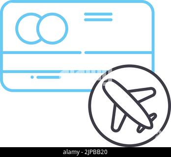 travel rewards card line icon, outline symbol, vector illustration, concept sign Stock Vector