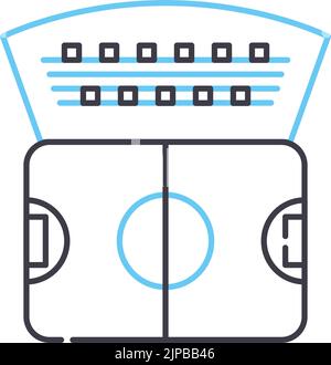 football stand line icon, outline symbol, vector illustration, concept sign Stock Vector