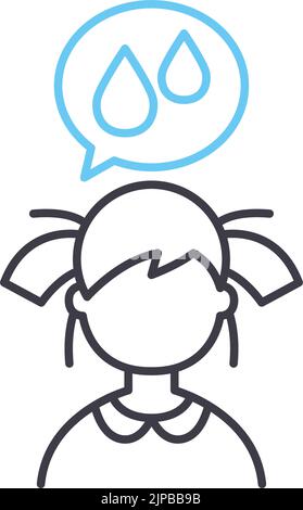 stress and life problems line icon, outline symbol, vector illustration, concept sign Stock Vector